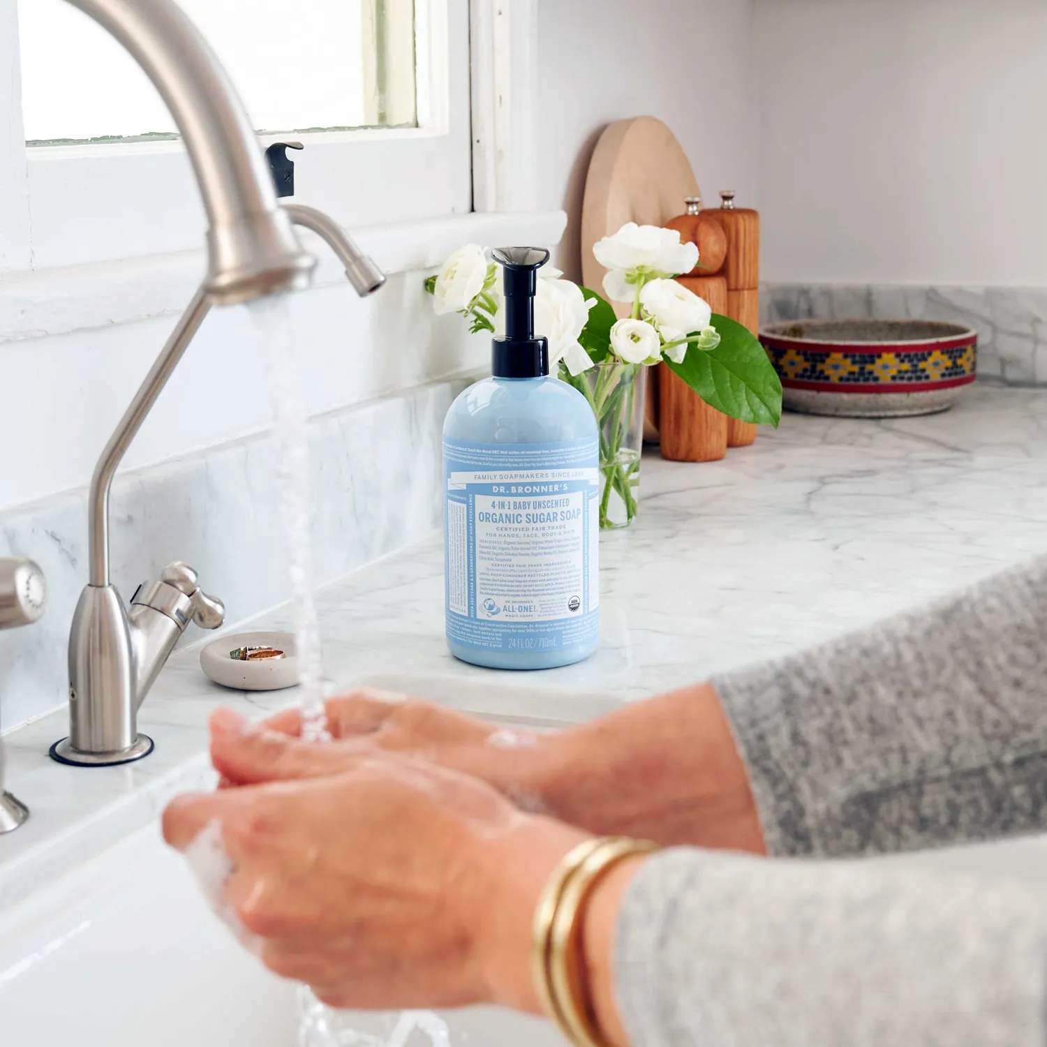 Dr. Bronner's Organic Sugar Unscented sukkersæbe uparfumeret