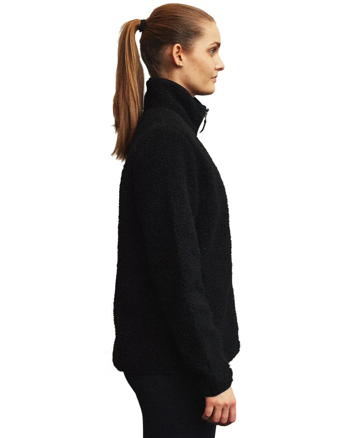 Moss Noor Fleece Pile jakke sort genbrug