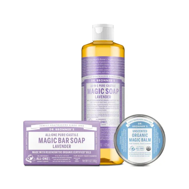 Dr. Bronner's Calm Renew sæt lavendel uparfumeret mild