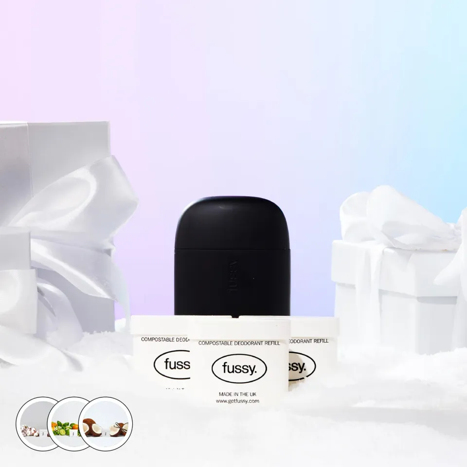Fussy Variety deodorant startsæt Black case + 3 refills
