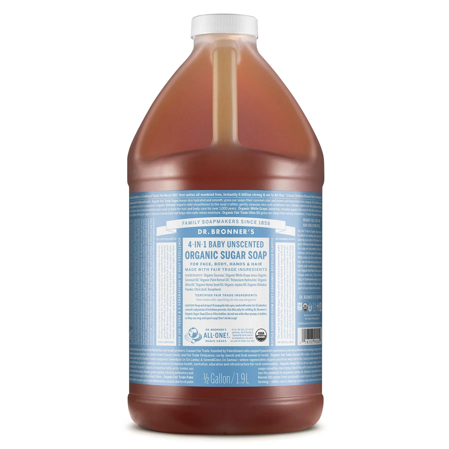 Dr. Bronner's Organic Sugar Unscented sukkersæbe uparfumeret