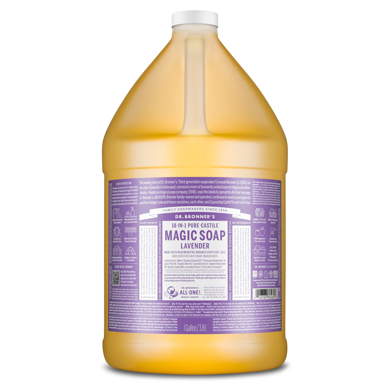Dr. Bronner's Lavender Pure-Castile flydende sæbe 237 ml mild
