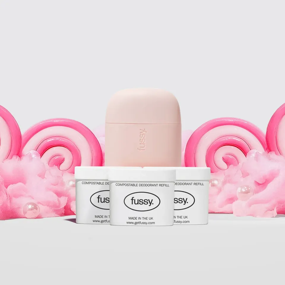 Fussy Sugar Crush deodorant startsæt Blush case + 3 refills