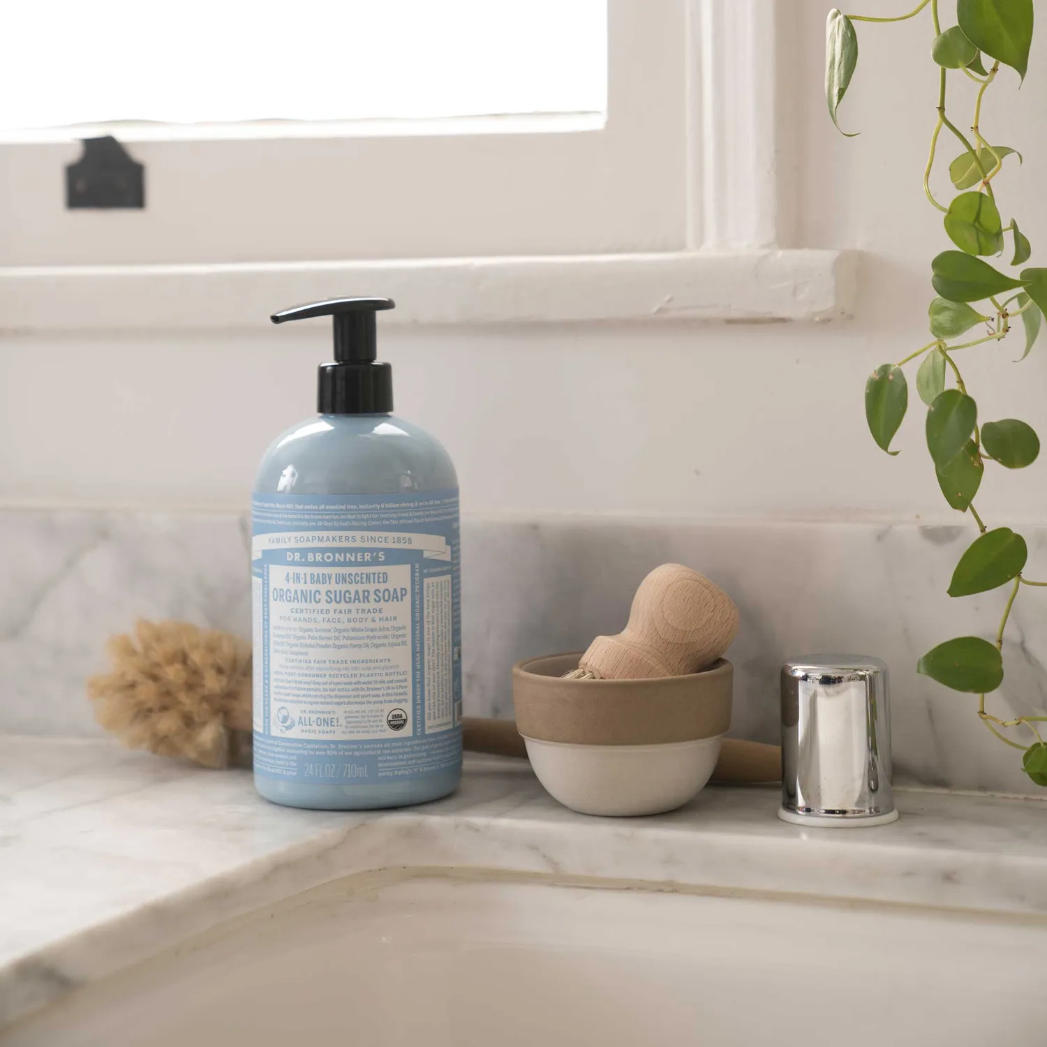 Dr. Bronner's Organic Sugar Unscented sukkersæbe uparfumeret