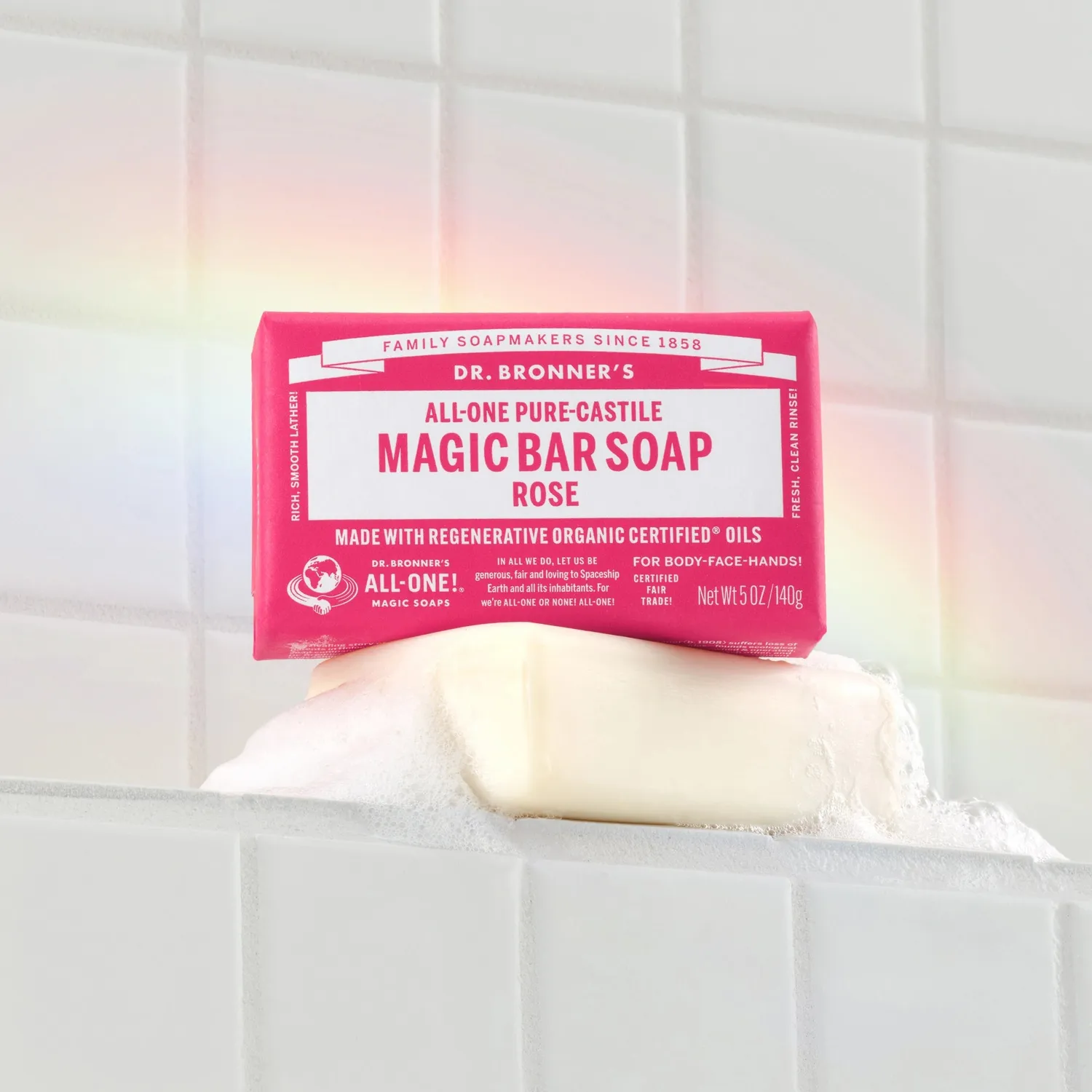 Dr. Bronner's Rose sæbebar 5 oz blomsterduft