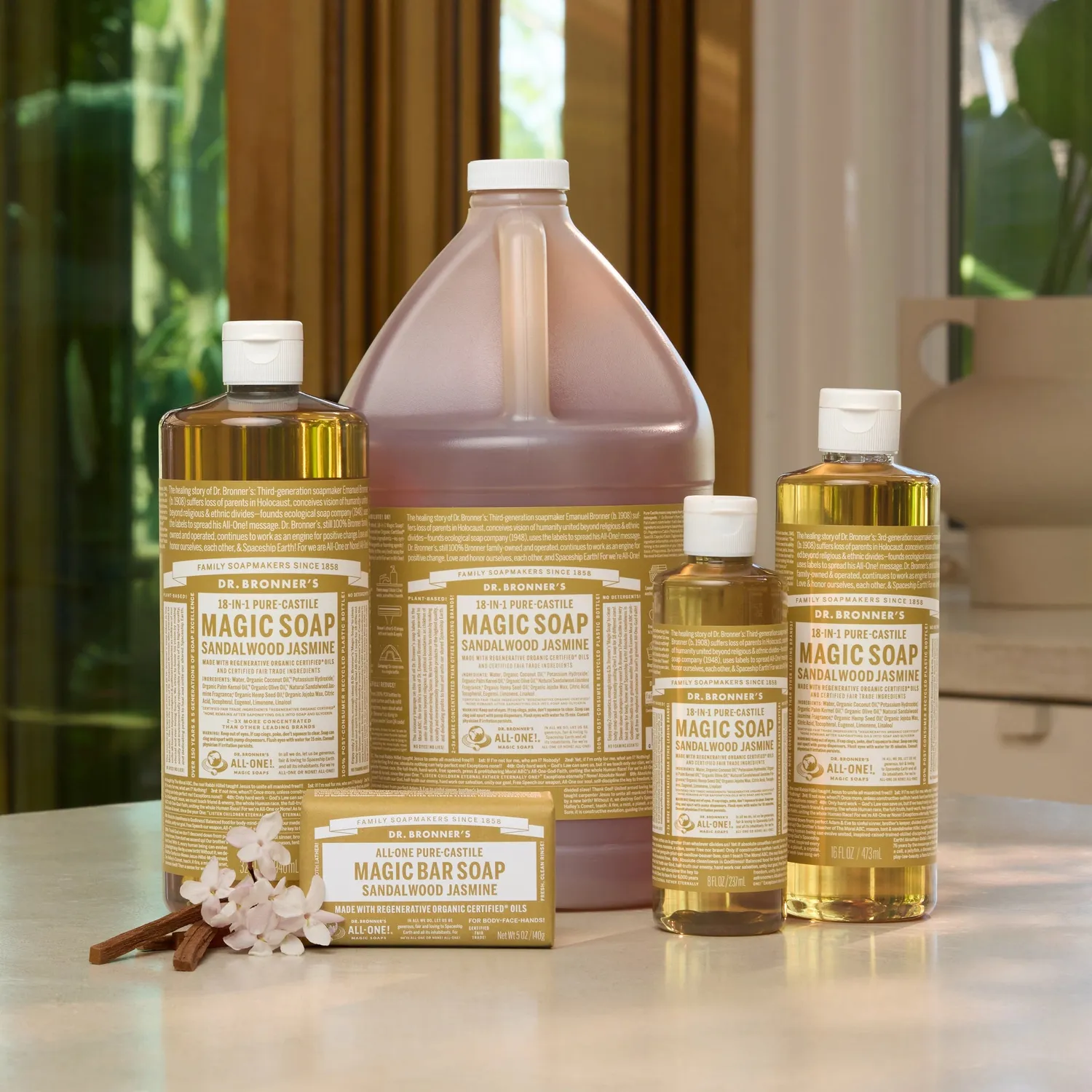 Dr. Bronner's Sandalwood Jasmine sæbebar 5 oz