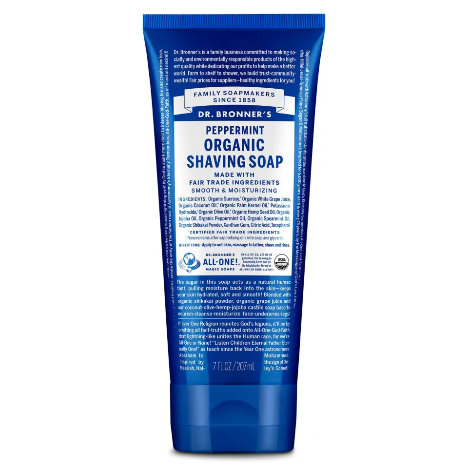 Dr. Bronner's Organic Shaving Soaps barbersæbe Peppermint 207 ml