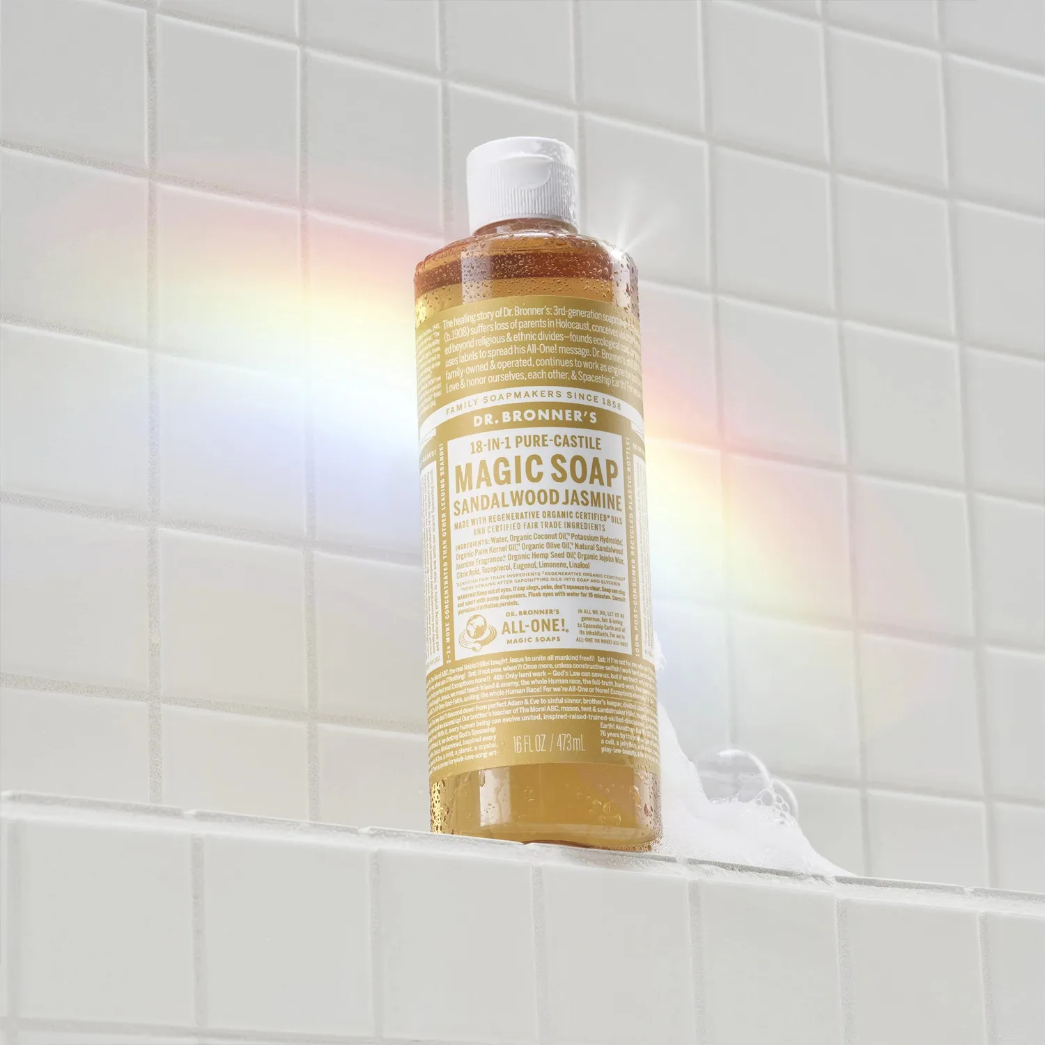 Dr. Bronner's Pure-Castile Sandalwood Jasmine flydende sæbe 2 oz