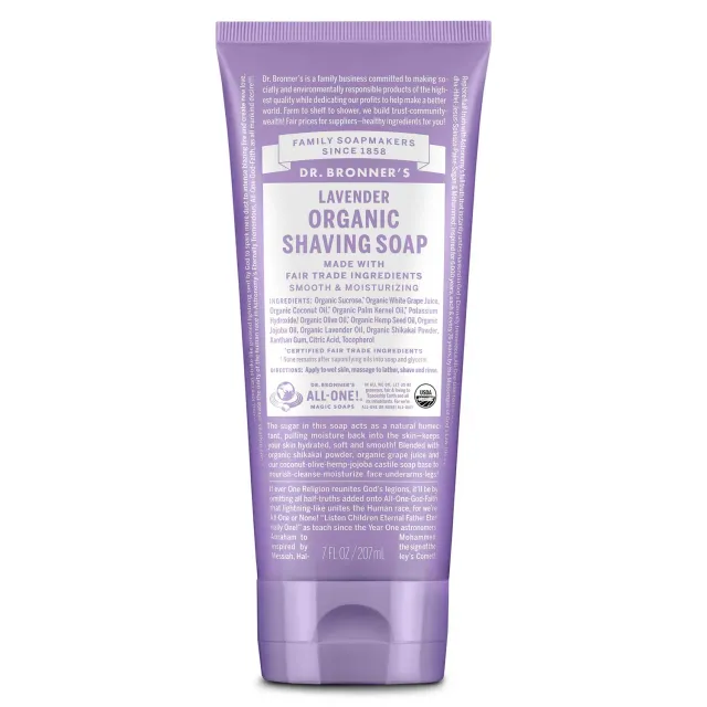 Dr. Bronner's Shaving Soap barbersæbe 7 oz lavendel økologisk