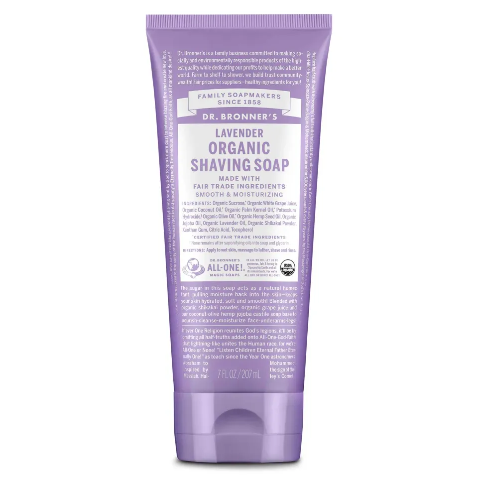 Dr. Bronner's Shaving Soap barbersæbe 7 oz lavendel økologisk