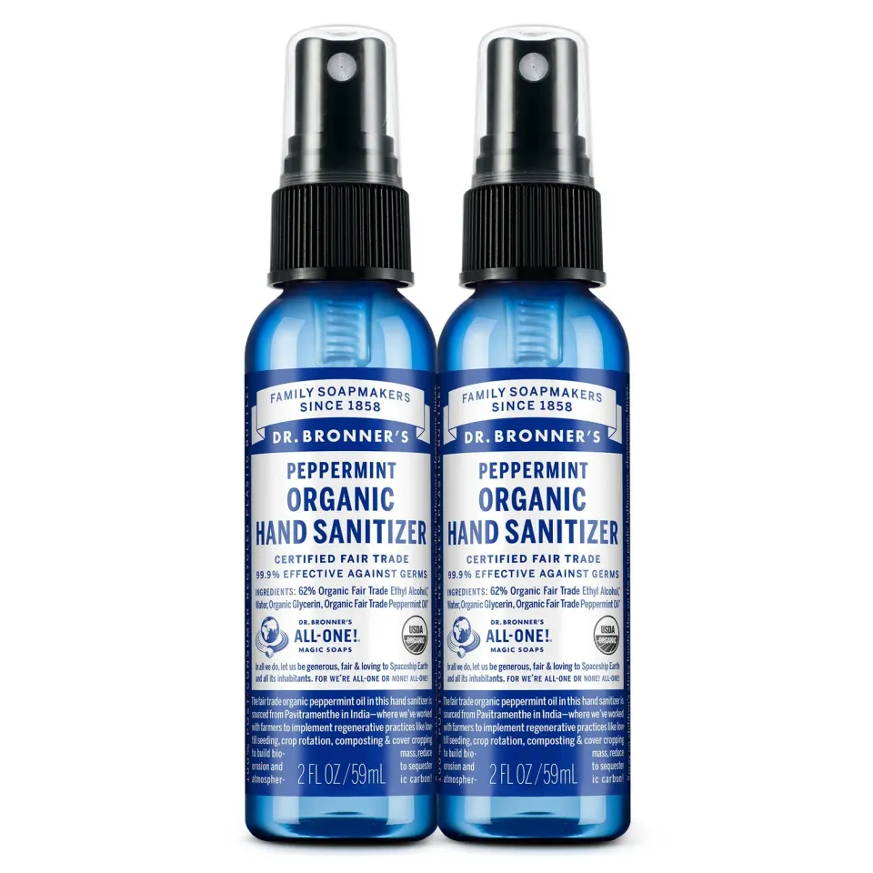 Dr. Bronner's Peppermint håndsprit 2-pak med mynte