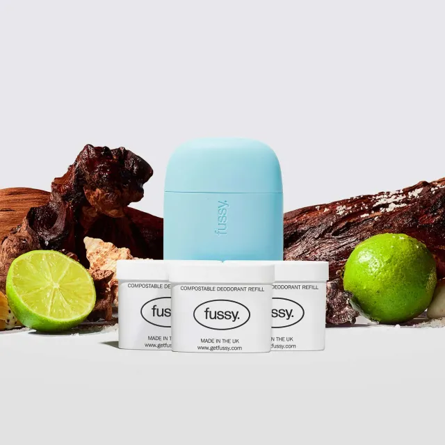 Fussy All at Sea deodorant sæt blå 3 refill frisk