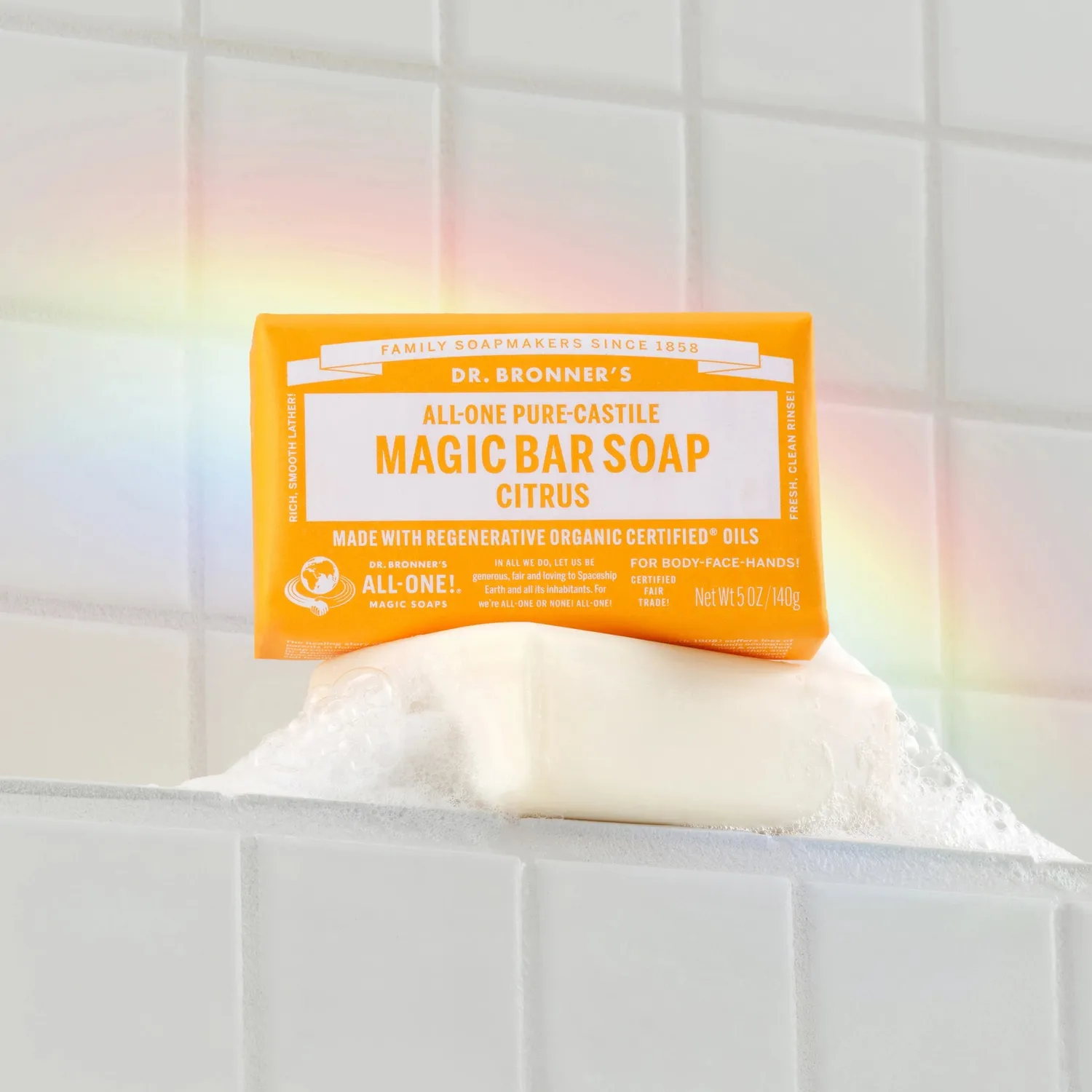 Dr. Bronner's Citrus sæbebar 5 oz frisk duft