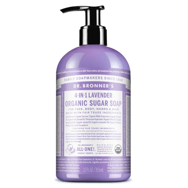 Dr. Bronner's Organic Sugar Lavender sæbe 12 oz mild