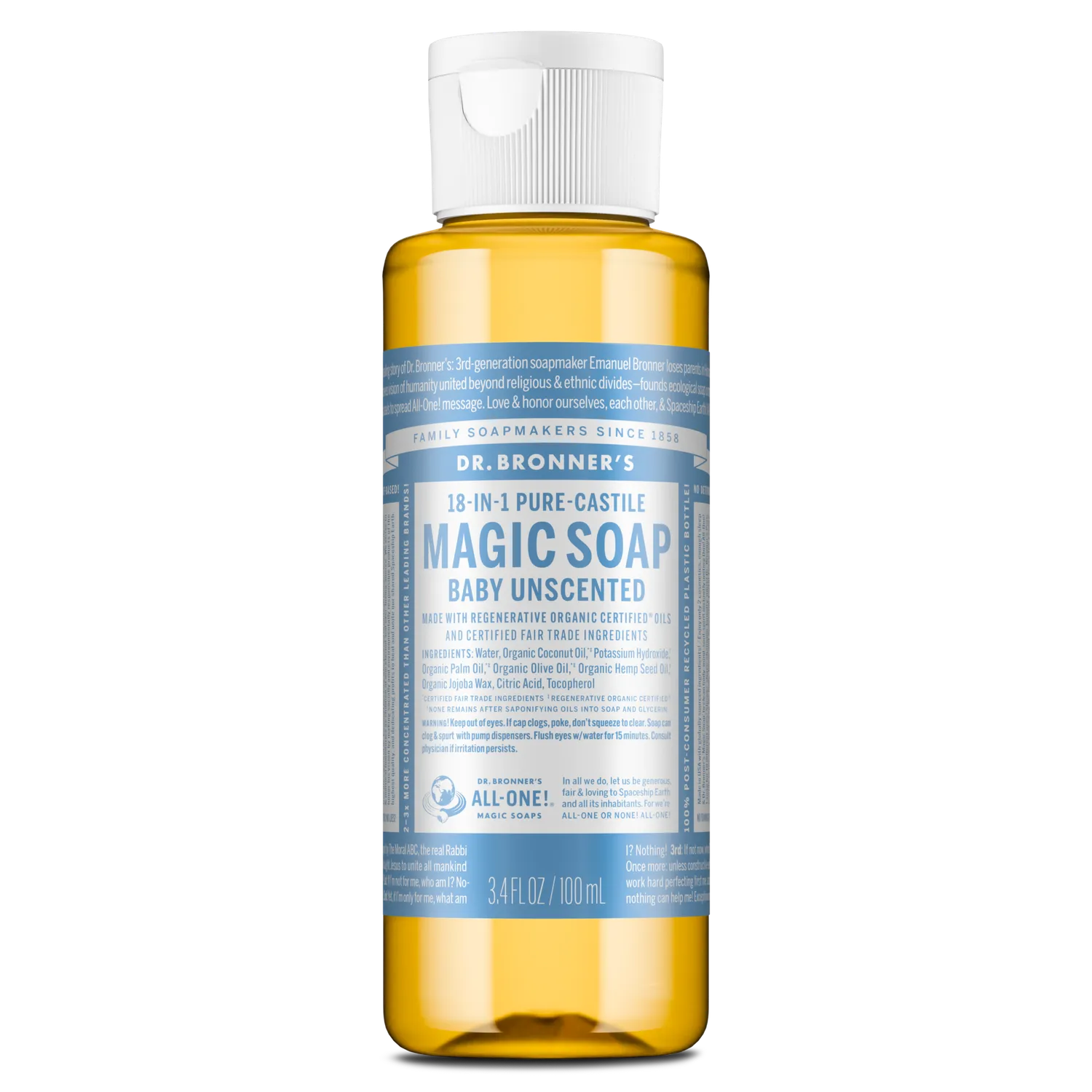 Dr. Bronner's Baby flydende sæbe uparfumeret mild