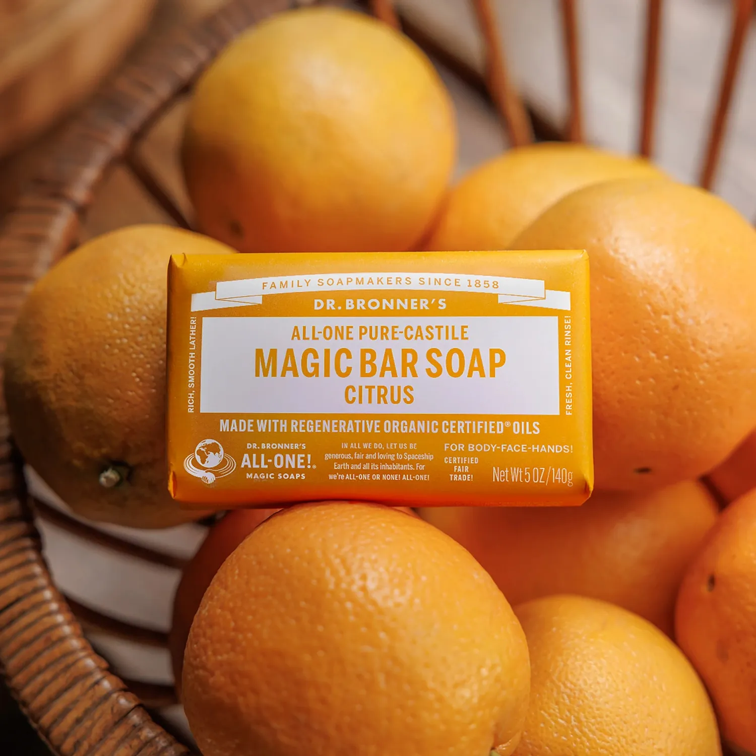 Dr. Bronner's Citrus sæbebar 5 oz frisk duft