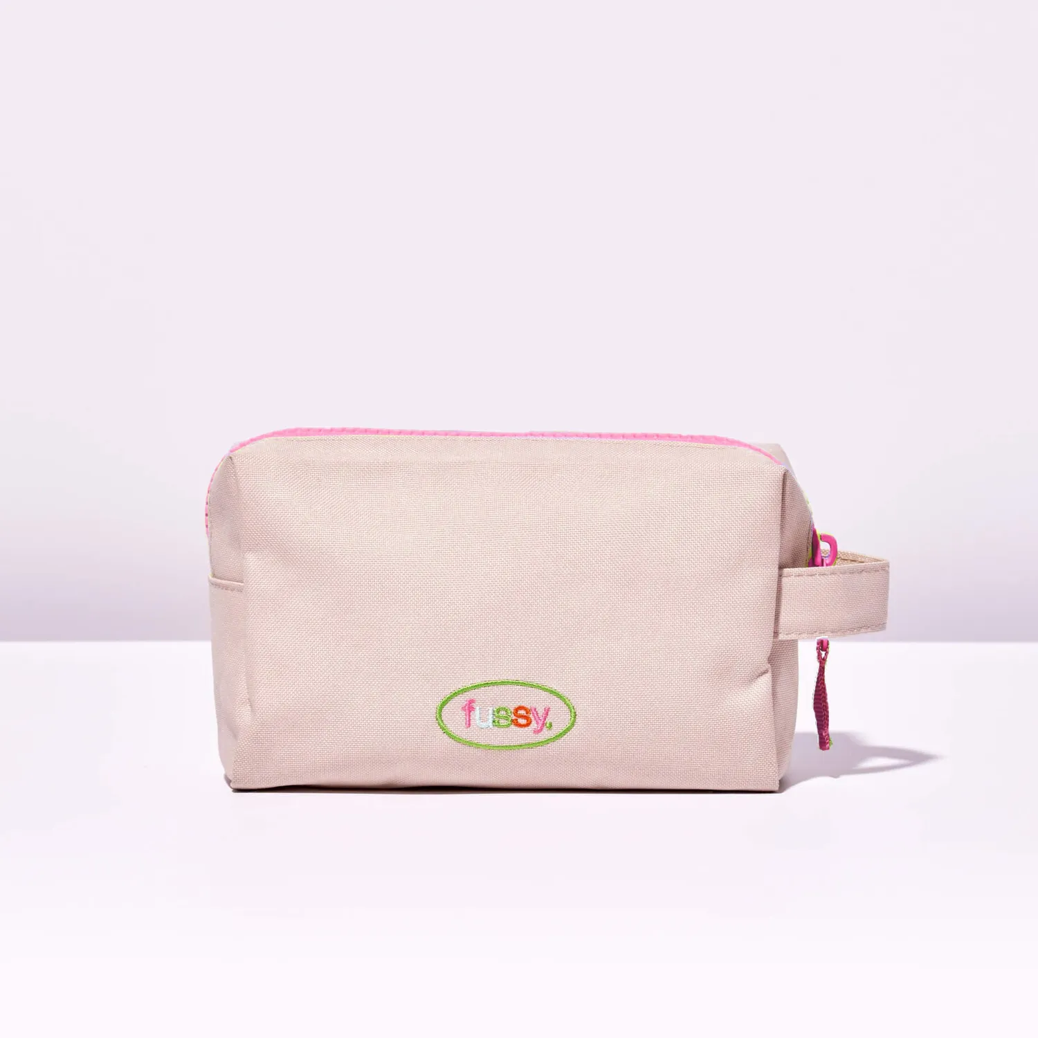 Fussy Recycled Washbag toilettaske neon beige genbrug