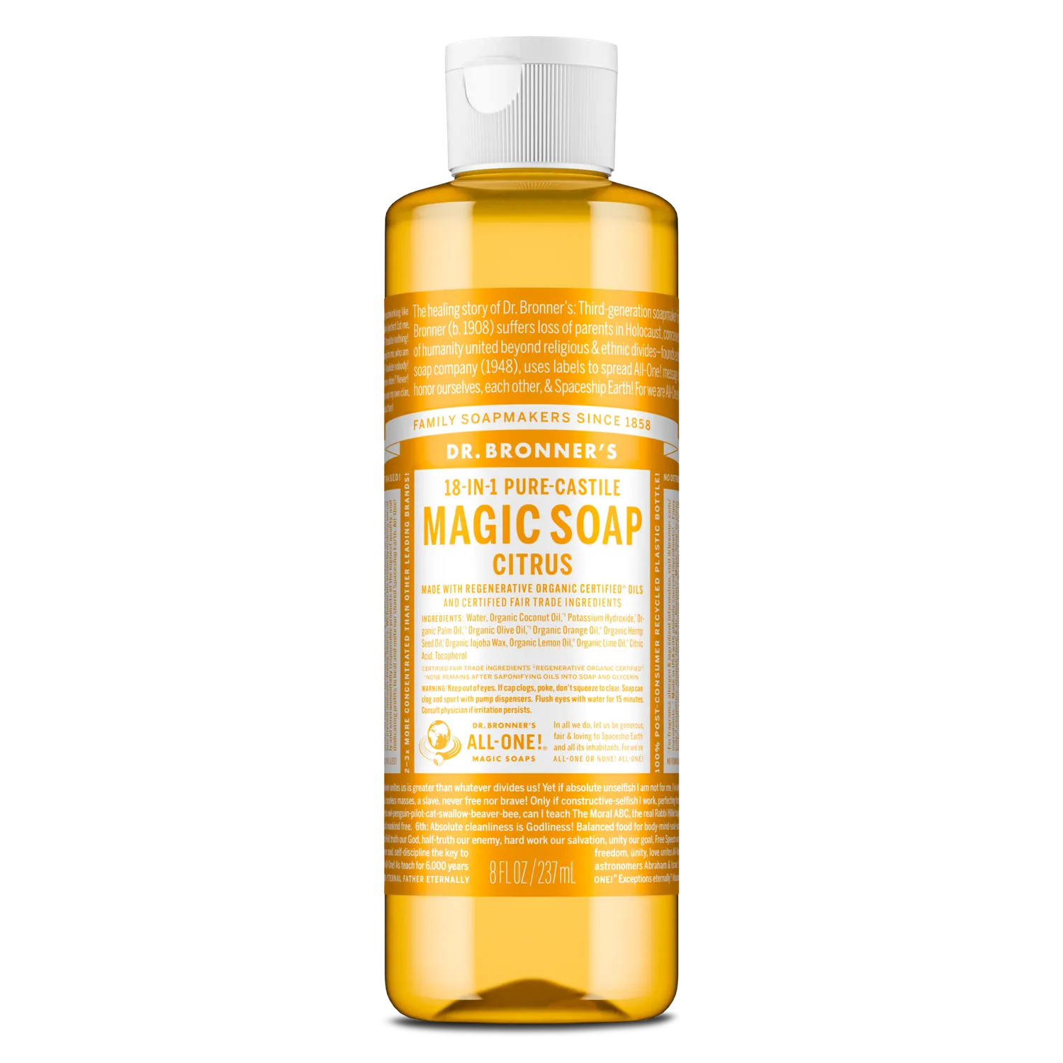 Dr. Bronner's Pure-Castile Citrus flydende sæbe 32 oz frisk