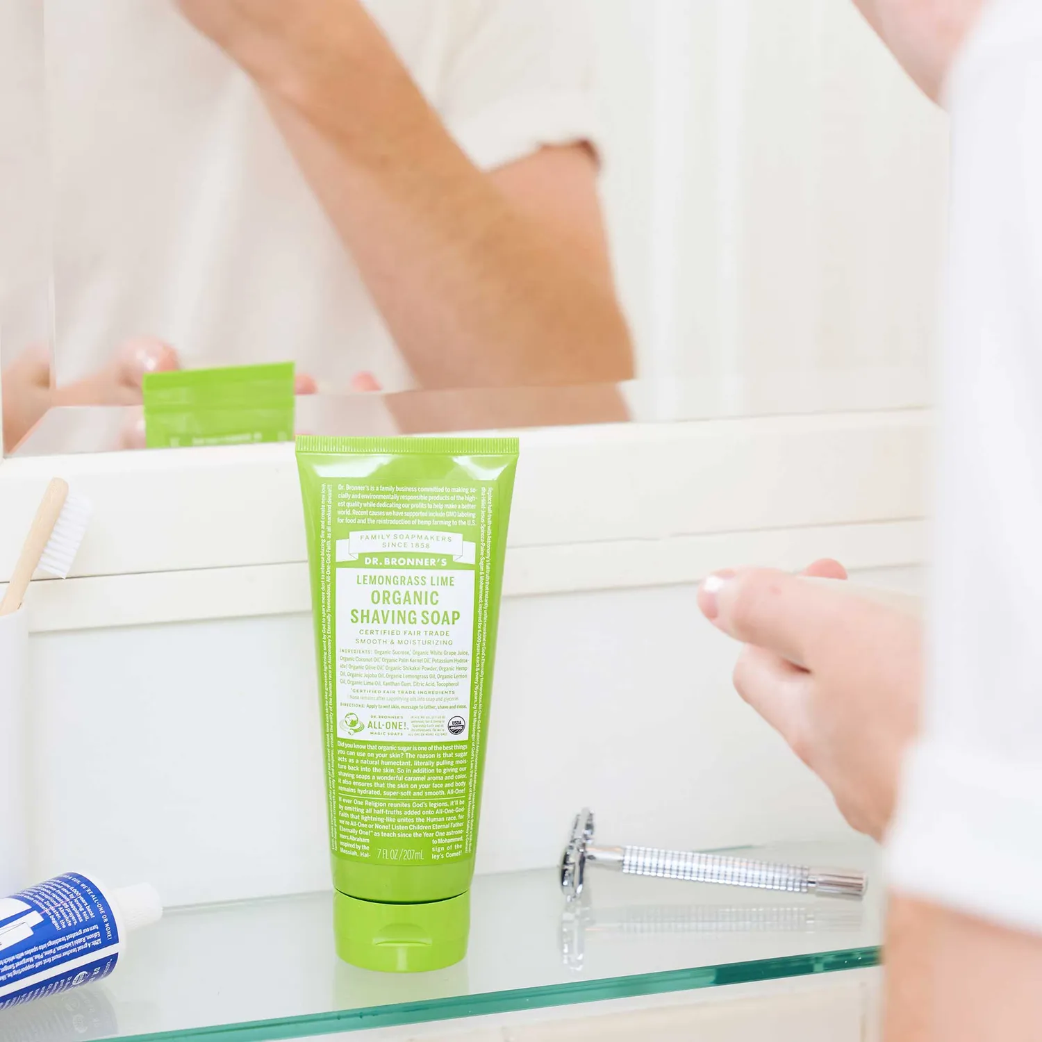 Dr. Bronner's Organic Shaving barbersæbe 7 oz lemongrass