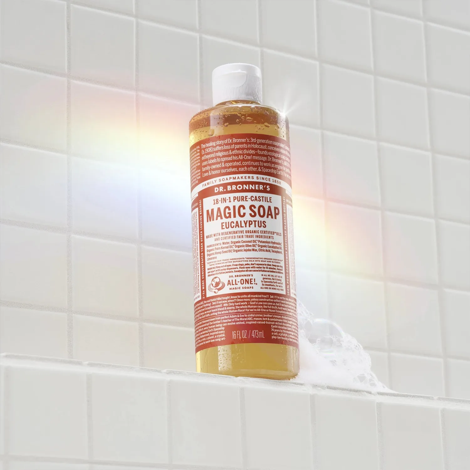 Dr. Bronner's Eucalyptus Pure-Castile flydende sæbe 237 ml frisk