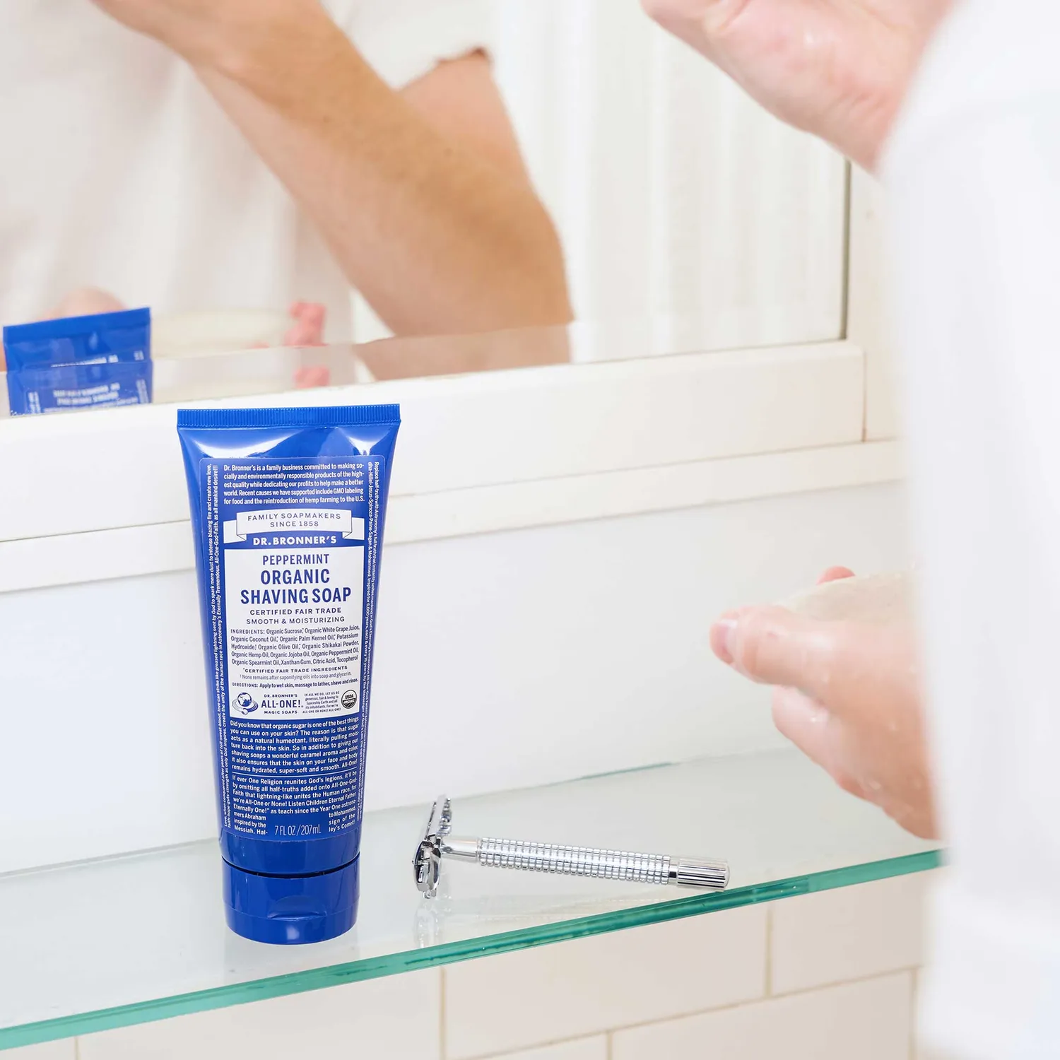 Dr. Bronner's Organic Shaving Soaps barbersæbe Peppermint 207 ml