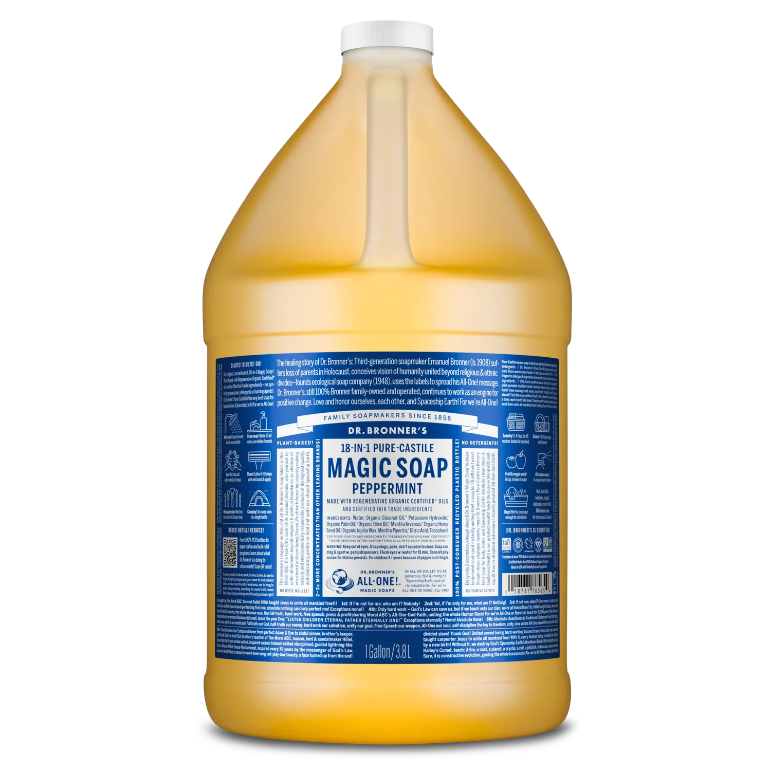 Dr. Bronner's Peppermint flydende sæbe kølende