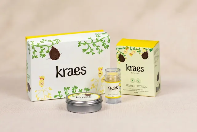 Kraes BabyBad gaveæske havre kokos babysæt tør hud