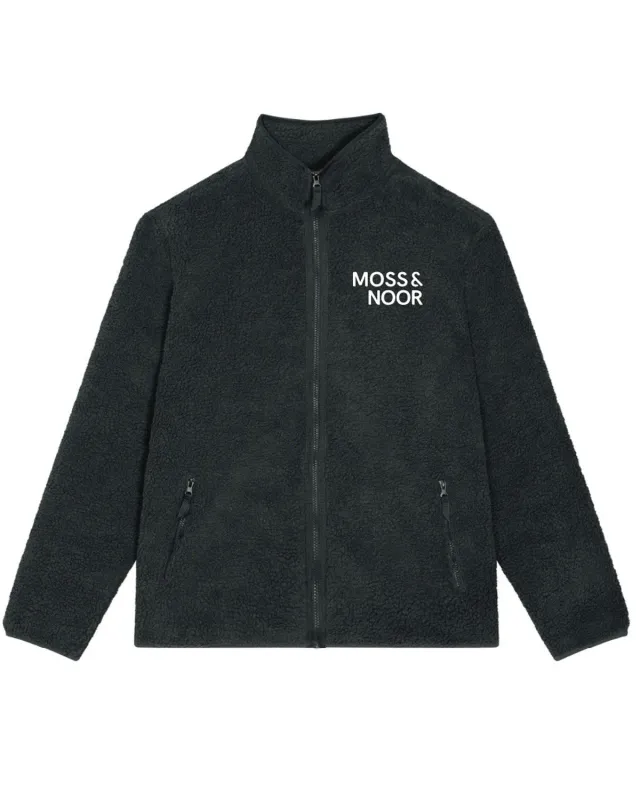 Moss Noor Fleece Pile jakke sort genbrug