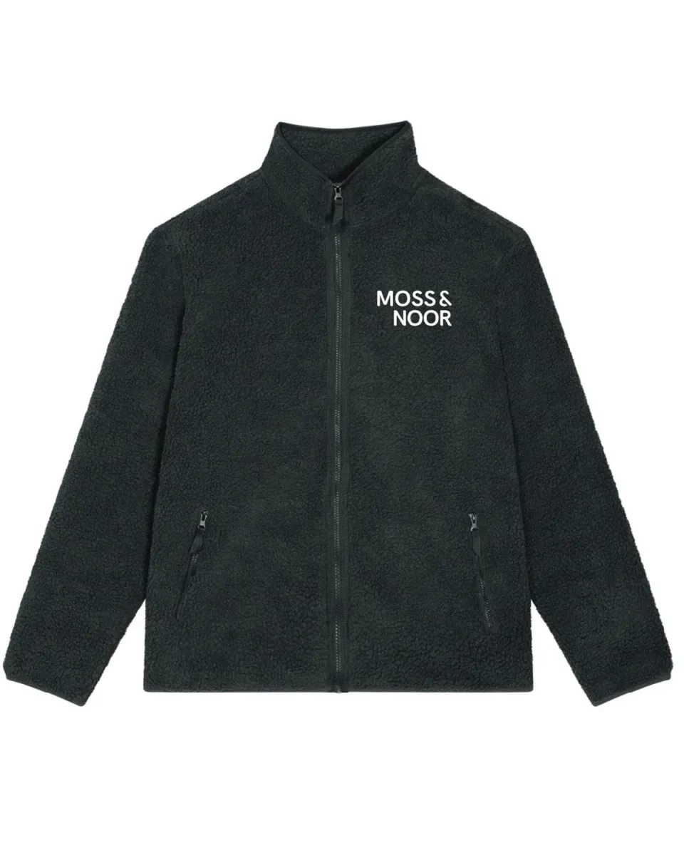 Moss Noor Fleece Pile jakke sort genbrug