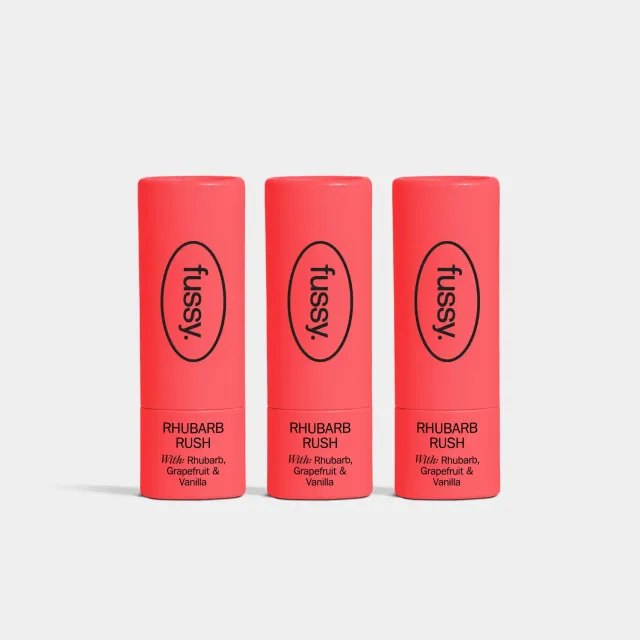 Fussy Rhubarb Rush Mini Trio deodorant 3x15g sød frugt